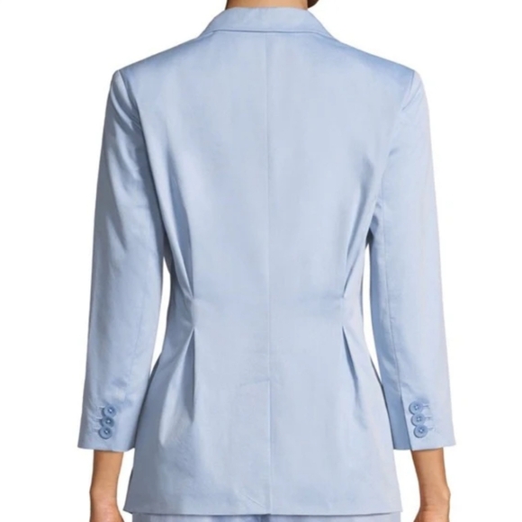 Joie NWT 🏷️ "Nian" Fitted Blue Chambray Oxford Cotton Blazer Pockets Jacket 4 - Picture 4 of 16